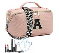 Chenille Letter Cosmetic Bag, Large Makeup Bag, Waterproof Cosmetic Bag with Large Capacity, Woven Multipurpose Toiletry Bag for Birthdays, Holidays and Christmas, pink, see description, See
