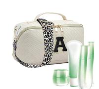 Chenille Letter Shape Makeup Bag Large Makeup Bag Portable Cosmetic Bag Large Capacity Makeup Bag - Multipurpose Toiletry Bag for Mom, white, Se référer au descriptif, Refer to description