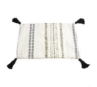 Chenille Lumbar Pillow Cover Outdoor Patio Sofa Cushion Case Striped Washable Decor for Garden Couch Living Room 45x45cm Black(30 * 50cm white)