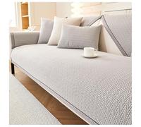 Chenille Minimalist Anti-Slip Fabric with Cat Scratch-Resistant Design Couch Cover, Thick Textured Washable Sofa Cushion Covers Furniture Protector, for Settees Couch, Armchairs (90 * 160cm,Gray)