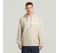 Chenille Relaxed Hoodie Sweater - White - Men XL