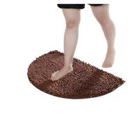 Chenille Semi-Circle Floor Mat Bathroom Non-Slip Mat Bathroom Door Absorbent Mat Carpet Door Bedroom Living Room Mat