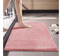 Chenille Shaggy Bath Carpet, Absorbent Water, Non Slip Bathroom Mats Shower Mats Small Rug Door Rugs, Quick Dry, Easy to Clean, Ideal for Indoor & Outdoor (150 * 60cm,Pink)