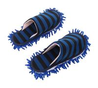 Chenille Slipper Floor Clean Slippers 1 Pair Blue Stripe Free Size