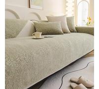 Chenille Sofa Couch Covers 3-seater Non-slip, Jacquard Sofa Slipcover For Sectional, Machine Washable Couch Protector - Soft Velvet Texture green 45 * 45cm/17.7 * 17.7in pillowcase