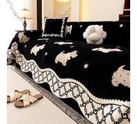 Chenille Sofa Cover 2 3 4 Seater, Washable Couch Protector Slipcovers For Loveseat L Shaped Designs, Complete With Gorgeous Tassels - Fit For Any Season A 180 * 260cm