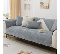 Chenille Sofa Cover Non-Slip Furniture Protector for 1/2/3/4 Seater Washable Gray Couch Slipcover Simple Design L-Shape 110x210cm Perfect for Home Decor