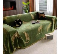 Chenille Sofa Cover, Skin-friendly Thickened Soft Couch Slipcover, Universal Sofa Protector, 10-second Easy Installation, Machine Washable For Living Room green 180 * 300cm/70.9 * 118.1in
