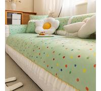 Chenille Sofa Cover with Skirt, Soft Anti-Slip Pet Protector for Modular Fur, Thick Green 70x150cm/27.56x59.06in, Versatile Home Decor, Ideal for Pets and Kids