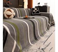 Chenille Sofa Protector, All-season Sofa Covers With Tassels, Anti-scratch, Soft, Washable Furniture Protector, for 1 2 3 4 Seater Sofas Pet-friendly Gray 180 * 230cm