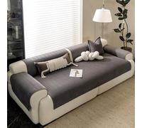 Chenille Sofa Protector Cover 1/2/3/4 Seater, Breathable, Anti-slip Sofa Couch Covers With Silicone Grip Backing - Thickened Soft Slipcovers, Luxurious Texture Warm Co dark gray 110*180cm/43.3*70.9in