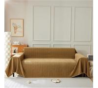 Chenille sofa throw for 4-seater, rich texture and extra wide decorative blanket and protective cover in khaki, various sizes (230 x 380 cm) - perfect for the living room