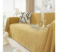 Chenille Sofa Throws Large 3-4 Seater, Washable Breathable Couch Throw with Decorative Tassels, C-180x300cm/70.87x118in