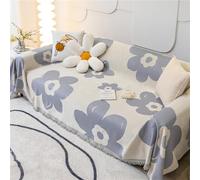 Chenille Sofas Cover Throws 1/2/3/4 Seater Extra Large Bed Blanket Throws Settees Modern Floral Pattern Small Throw Covers Pet King Sofa Blankets Beds Double Cream Beige (Blue-Grey,180x230cm)