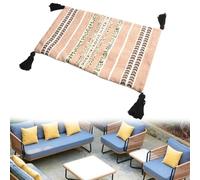 Chenille Striped Pillow Cover 30x50cm Outdoor Patio(50 * 50cm khaki)