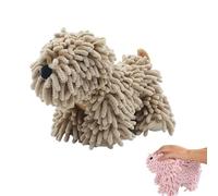 Chenille Towel Ball Dog, Cute Puppy Chenille Hand Towel, Fluffy Soft Absorbent, Can Be Hung/Stood, for Bathroom/Kitchen Countertops (Brown)
