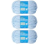 Chenille Yarn #6, Super Bulky Blanket Yarn for Crocheting & Knitting, Extra Soft Chunky Thick Yarn, Easy to Crochet, Perfect for Amigurumi, Baby Blankets, DIY Home Decor, 3Skeins(300g/10.5oz), Blue