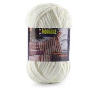 Chenille Yarn for Crocheting - Chunky Blanket Yarn for Hand Knitting - Velvet Yarn for Amigurumi Crochet, Fluffy Soft Yarns Weight Per Roll 100g/3.53oz, Length 120m/131.2yard (Milky White)