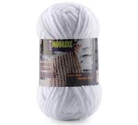 Chenille Yarn for Crocheting - Chunky Blanket Yarn for Hand Knitting - Velvet Yarn for Amigurumi Crochet, Fluffy Soft Yarns Weight Per Roll 100g/3.53oz, Length 120m/131.2yard (White)