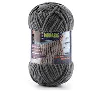 Chenille Yarn for Crocheting - Chunky Blanket Yarn for Hand Knitting - Velvet Yarn for Amigurumi Crochet, Fluffy Soft Yarns Weight Per Roll 100g/3.53oz, Length 120m/131.2yard (Dark Grey)