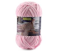 Chenille Yarn for Crocheting - Chunky Blanket Yarn for Hand Knitting - Velvet Yarn for Amigurumi Crochet, Fluffy Soft Yarns Weight Per Roll 100g/3.53oz, Length 120m/131.2yard (Light Pink)