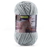 Chenille Yarn for Crocheting - Chunky Blanket Yarn for Hand Knitting - Velvet Yarn for Amigurumi Crochet, Fluffy Soft Yarns Weight Per Roll 100g/3.53oz, Length 120m/131.2yard (Light Grey)
