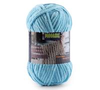 Chenille Yarn for Crocheting - Chunky Blanket Yarn for Hand Knitting - Velvet Yarn for Amigurumi Crochet, Fluffy Soft Yarns Weight Per Roll 100g/3.53oz, Length 120m/131.2yard (Azure)
