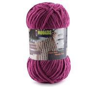 Chenille Yarn for Crocheting - Chunky Blanket Yarn for Hand Knitting - Velvet Yarn for Amigurumi Crochet, Fluffy Soft Yarns Weight Per Roll 100g/3.53oz, Length 120m/131.2yard (Violet)