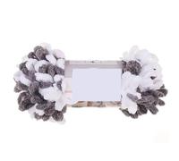 Chenille Yarn Puffy Finger Loops Chunky Chenille Yarn Hand-Woven Thick Wool Threads for Crochet Blanket Carpet DIY Knitting Crafts Supply 100G(42 Gray Gray White)