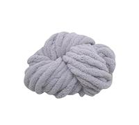 Chenille Yarn Super Soft Chenille Velvet Yarn Fluffy for Knitting and Chunky Crochet Threads DIY Sweater Scarf Blankets Handmade Art Crafts(Light Grey)