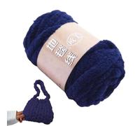 Chenille Yarn Velvet Polyester Multiple Uses Polyester | Fuzzy Yarn Blanket Scarf Hats Shoes Gloves DIY Handmade Crafts Crochet Knitting Home Decor Winter Snug Plush Warm Navy blue