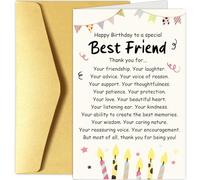 Chenive Birthday Card for Friend, Best Friend Birthday Card, Poem Birthday Card for Bestie BFF Soulmate, Happy Birthday to A Special Best Friend