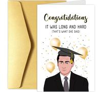 Chenive Funny Michael Scott Graduation Card, The Office Themed Graduation Card, Congratulations Grad Card, Graduation Card for Classmates Friends, That's What She Said