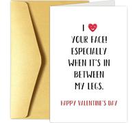 Chenive Funny Valentine's Day Card for Him Her, Naughty Vday Card, I Love Your Face in Between My Legs