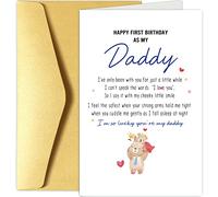 Chenive Happy First Birthday As My Daddy Card, Sentimental New Dad Birthday Card, Bear Themed 1st Daddy Birthday Card from Baby