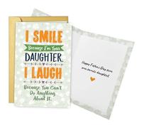 Chenive Hilarious Father's Day Card from Daughter, Funny Dad Fathers Day Card from Daughters, Happy Father's Day Cards Gifts from Girl, I Smile Because I'm Your Daughter