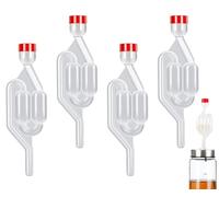 Chenivesss 4 Pieces Fermentation Tubes Without Plugs, S-shaped Plastic Fermentation Lock, Airlock for Beer Brewing, Wine Making, Sauerkraut, Kimchi, Kombucha, Fermentation Accessories