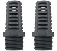 CHENJIN 2PCS 3/4 Male Threaded Fish Tank Screen Filter PVC Permeable Flower Basket Isolation Mesh Tank Permeable Cover for Aquarium Pond Aquaculture Black