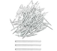 CHENJIN 300PCS Double Head Skirting Nails with 3pcs 60mm Sleeves Silver Bi-directional Edge Sealing Nails Fixing Nails Metal Sleeve Nails Sheepshead Nails For Panel Wall Wardrobe
