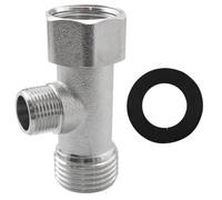 CHENJIN Bathroom T Fitting Adapter T Shaped Brass Fitting for Standard Household Toilets Handheld Showerheads Sinks Faucets and Pipe Connections 1/2 x 1/2x 9/16inch