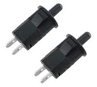 CHENJIN Refrigerator Door Light Switch 2PCS 10mm AC 250V 3A Normally Closed Momentary Fridge Light Press Button Switch Black