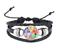 CHENJIRA Dandys Worlds Bracelet Vintage Punk Leather Chain Bangle Fashion Leather Jewellery (A)