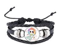 CHENJIRA Dandys Worlds Bracelet Vintage Punk Leather Chain Bangle Fashion Leather Jewellery (B)