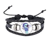 CHENJIRA Dandys Worlds Bracelet Vintage Punk Leather Chain Bangle Fashion Leather Jewellery (D)