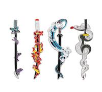 CHENJIRA Ghost Slayers NichirinSword Badge Anime Figure Cosplay Accessories Badge Pins Decorations - Multicolore Metal 4 Pieces