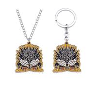 CHENJIRA Monsters Hunters Weapon Necklace Keychain 2 Set Figure Cosplay Chain Jewellery Monsters Hunters Logo Pendant (A)