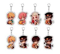 CHENJIRA Toilet Bounds Hanako Kun Keychain Anime Chibi Figures Cute Chain - Acrylic Multicolored 8 Pieces