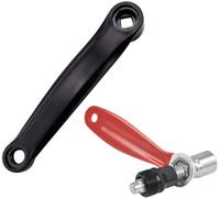 CHENKEE Bike Crank Arm 170mm, Bike Crank Arm Set Left Single Speed Crankset Square Hole Bicycle Crankset Replacement Parts Accessory with Bottom Bracket Puller for Bicycle Mountain Road Bike