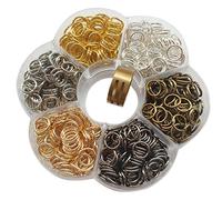 Chenkou Craft 1 Box 6 Colors Open Jump Ring & Ring Jewelry Keychain Making from 4mm to 10mm with 1 pc Jump Ring Open/Close Tool and 1 pc Clear Box (9mm)