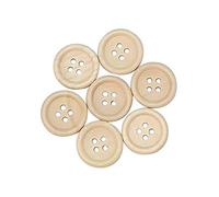 Chenkou Craft 100pcs 20mm 3/4" Round Natural Wood Buttons 4 Holes Craft Sewing Button (20mm)